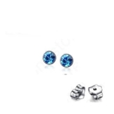 Ohrringe Chips Kristall Blau Swarovski Elemente Silber 925