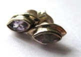 Ohrstecker Amethyst hell Navette 7 mm 925er Silber
