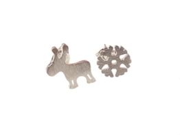 Ohrstecker Elch Schneeflocke 925 Sterling Silber