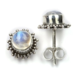 Ohrstecker Mondstein 925 Silber Steinschmuck Ohrring Paar Ohrschmuck