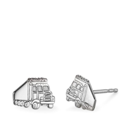 Ohrstecker Silber LKW 7 mm, Breite: 10 mm, Länge: 7 mm, Materialstärke: 0.7 mm, Oberfläche: rhodiniert