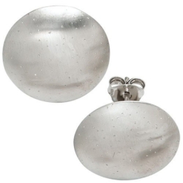 Ohrstecker Stecker Ohrringe 925 Silber rhodiniert mattiert Glitzereffekt
