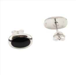 Ohrstecker Sterling-Silber 925 Onyx oval