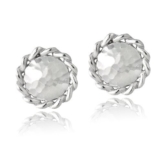 Ohrstecker Sterling-Silber 925, gehämmert, rund, 15 Ohrringe