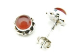 Ohrstecker Sterlingsilber Karneol Ø 7mm