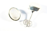 Ohrstecker Sterlingsilber Regenbogen Mondstein 7 x 9 mm