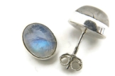 Ohrstecker Sterlingsilber Regenbogen Mondstein 8 x 10 mm