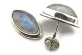 Ohrstecker Sterlingsilber Regenbogen Mondstein 8 x 14 mm