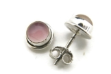 Ohrstecker Sterlingsilber Rosenquarz Ø 7 mm