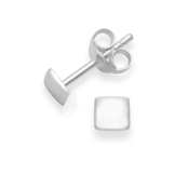 Ohrstecker Sterlingsilber viereckig – Größe: 4 mm x 1 mm dickem (flach). Geschenkbox . 5332