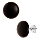 Ohrstecker aus Onyx 10mm 925 Silber schwarz rund Ohrringe Ohrschmuck Damen