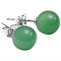 Ohrstecker mit Jade-Kugeln (5 mm) – 925 Sterlingsilber – Mit Stopper