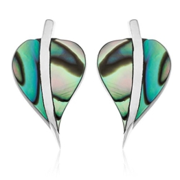 Ornami Blatt-Ohrstecker, Sterling-Silber, Abalone