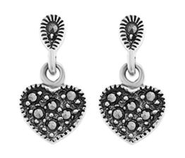 Ornami Herz-Ohrstecker Sterlingsilber (925) Markasit