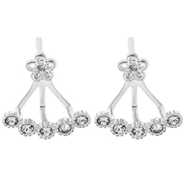 Ornami Ohrringe Sterling-Silber und Zirkonia Blumen und Steine Ohrringe