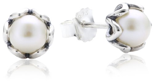 Pandora Damen-Ohrringe 925 Sterling Silber Süßwasser Zuchtperle weiß 290533P