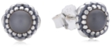 Pandora Damen-Ohrstecker 925 Sterling Silber Mondstein Stories grau 290543MSG