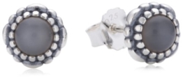Pandora Damen-Ohrstecker 925 Sterling Silber Mondstein Stories grau 290543MSG