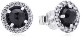 Pandora Damen-Ohrstecker 925 Sterling Silber Spinell Stories schwarz 290548SPB