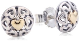 Pandora Ohrstecker Herzen mit 14-Karat Gold