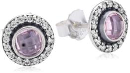 Pandora Ohrstecker mit rosa Zirkonia