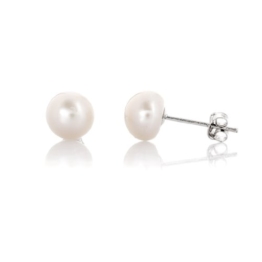 Pearl Damen Ohrstecker – Süßwasser-Suchtperlen in Weiss 6mm mit Silber 925 rhodiniert