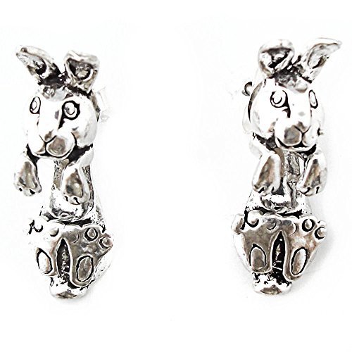 Quirky Hase Kaninchen Sterling Silber 3D Plug Ohrstecker E038