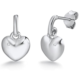 Rafaela Donata Damen-Ohrstecker 925 Silber rhodiniert Diamant (0.01 ct) Rundschliff weiß 60915023