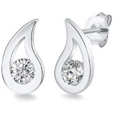 Rafaela Donata Damen-Ohrstecker 925 Silber rhodiniert Zirkonia Rundschliff Weiß 60903029