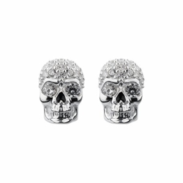 Rebeligion Ohrstecker Silber Totenköpfe mit Steine 020314371001