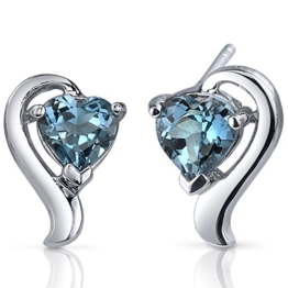 Revoni Damen-Ohrringe 925 Sterlingsilber London Blau Topas 2.00 Karat