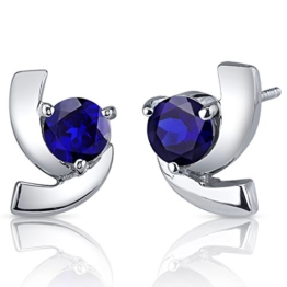 Revoni Damen-Ohrringe 925 Sterlingsilber Saphir 2.50 Karat blau