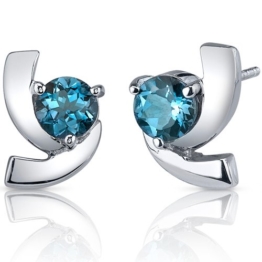Revoni Damen-Ohrringe925 Topas Blau 1.3 cm – PER-SE7590