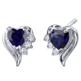 Revoni Damen-Ohrstecker Amors Grazie 925 Sterling Silber 2 Saphire 1.50ct blau 6 Zirkonia farblos 13 mm PER-SE7378