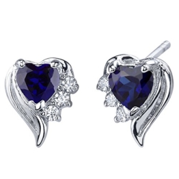 Revoni Damen-Ohrstecker Amors Grazie 925 Sterling Silber 2 Saphire 1.50ct blau 6 Zirkonia farblos 13 mm PER-SE7378