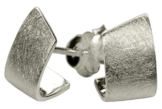 SILBERMOOS Damen Ohrstecker Boomerang gebürstet Sterling Silber 925 Ohrringe