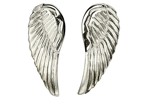 SILBERMOOS Damen Ohrstecker Engelsflügel Engel Flügel matt Sterling Silber 925 Ohrringe