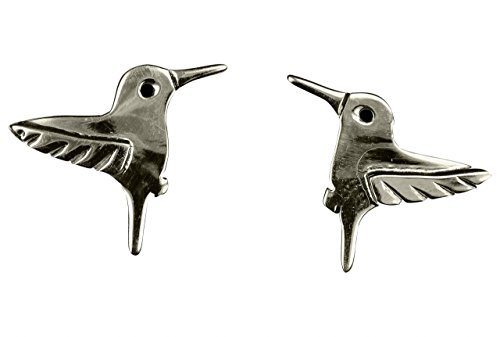 SILBERMOOS Damen Ohrstecker Kolibri Vogel glänzend 925 Sterling Silber Ohrringe