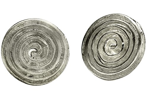 SILBERMOOS Damen Ohrstecker Schale Spirale matt und glänzend Sterling Silber 925