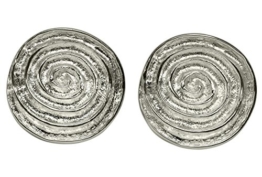 SILBERMOOS Damen Ohrstecker Spirale gewölbt matt glänzend Sterling Silber 925 Ohrringe