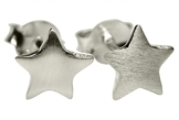 SILBERMOOS Damen Ohrstecker Stern Star klein matt Sterling Silber 925 Ohrringe
