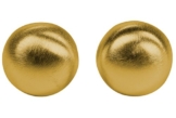 SILBERMOOS Damen Ohrstecker gold-plattiert Knopf einfach halbrund matt 925 Sterling Silber Ohrringe
