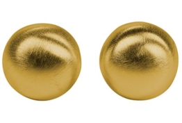 SILBERMOOS Damen Ohrstecker gold-plattiert Knopf einfach halbrund matt 925 Sterling Silber Ohrringe