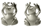 SILBERMOOS Ohrstecker Frosch matt Sterling Silber 925 Ohrringe