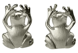 SILBERMOOS Ohrstecker Frosch matt Sterling Silber 925 Ohrringe