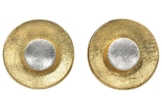 SILBERMOOS Ohrstecker bicolor Kreis rund 2-in-1 variabel gebürstet goldplattiert vergoldet Sterling Silber 925 Ohrringe