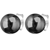 Schmuck-Pur 925/- Sterling-Silber Damen Ohrstecker Ohrringe mit Hämatit-Kugel 7,50 mm