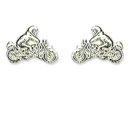 Schmuck-Pur Echt 925/- Silber Motiv-Ohrstecker „Motorrad“