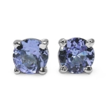 Schmuck-Schmidt-Ohrringe/Ohrstecker mit Tansanit-925 Silber Rhodiniert-0,24 Karat