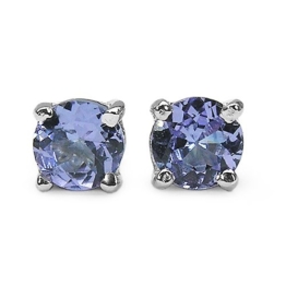 Schmuck-Schmidt-Ohrringe/Ohrstecker mit Tansanit-925 Silber Rhodiniert-0,24 Karat